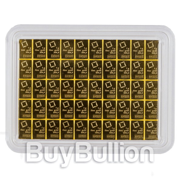 1 gram Valcambi gold bar (50) 
