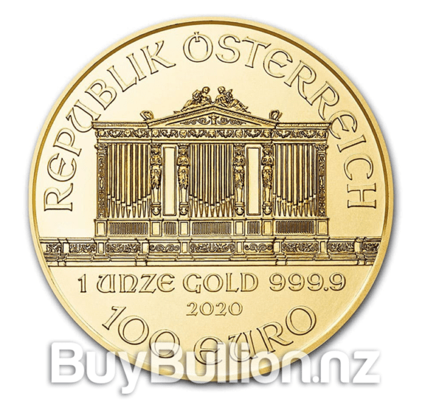 1 oz 99.99% gold Philharmonic coin 