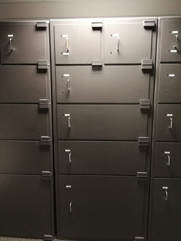 Small safe custody box in treasury room cof