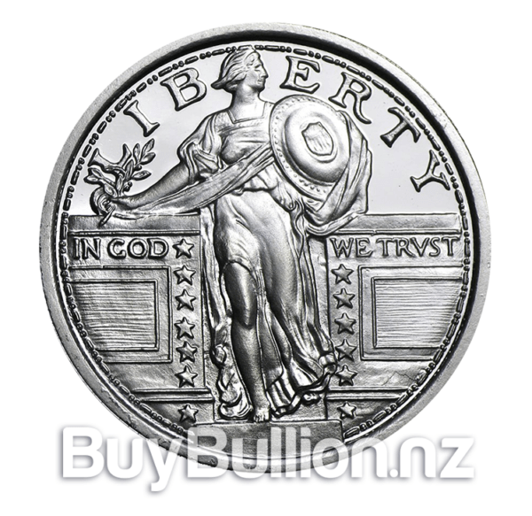 1/4 oz 99.9% silver Standing Liberty round (4) 