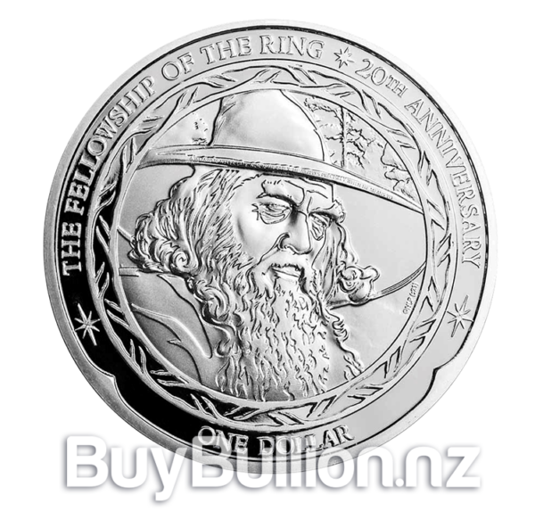 1 oz 99.9% silver 20th Anniversary Lord of The Rings: Gandalf coin 