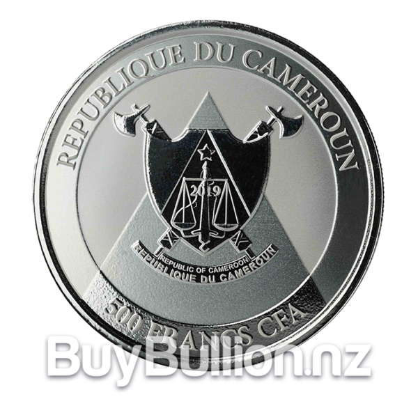 1 oz 99.9% silver Cameroon Cheetah coin 2019 