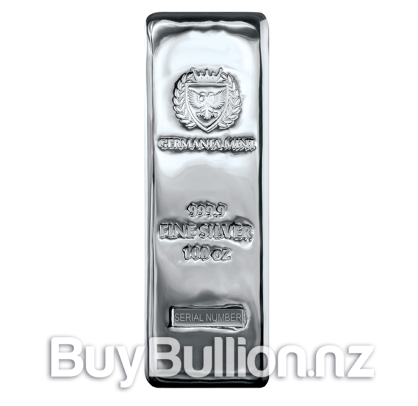 100 oz 99.9% silver Germania bar 