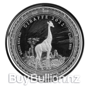 1 oz 99.9% silver Giraffe coin 2022 