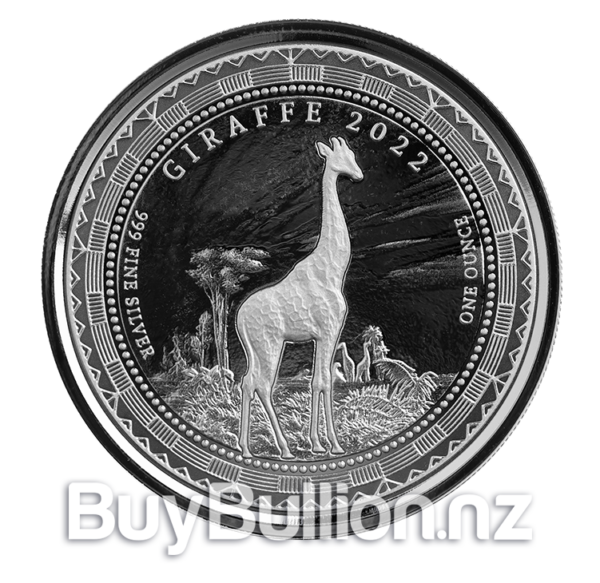 1 oz 99.9% silver Giraffe coin 2022 