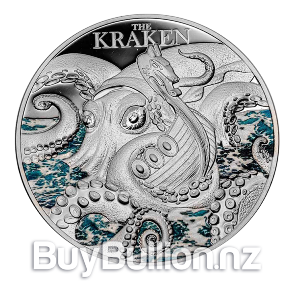 2 oz 99.9% silver Niue Mythical Creatures; The Kraken proof coin 2023 