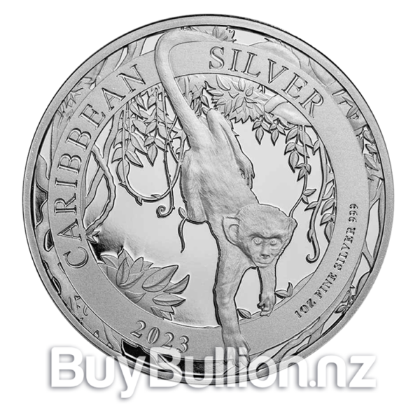1 oz 99.99% silver Barbados Caribbean Green Monkey coin 2023 