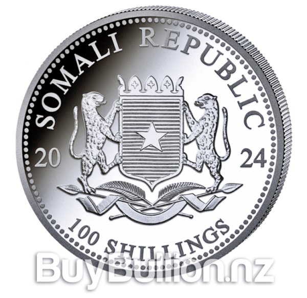 1 oz 99.99% Silver Elephant Coin 2024 